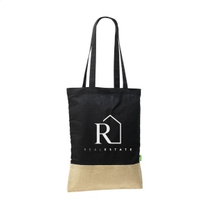 Sac shopping en coton 100% biologique (160 g/m²) combiné à de la toile de jute robuste 3
