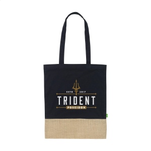 Sac shopping en coton 100% biologique (160 g/m²) combiné à de la toile de jute robuste 5
