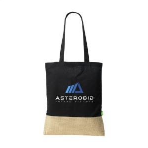 Sac shopping en coton 100% biologique (160 g/m²) combiné à de la toile de jute robuste 2