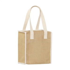 Sac shopping/isotherme solide, fabriqué à partir d'une combinaison de jute robuste et de coton avec couche intérieure isolante 3