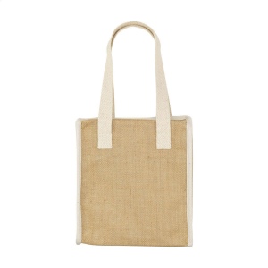 Sac shopping/isotherme solide, fabriqué à partir d'une combinaison de jute robuste et de coton avec couche intérieure isolante 5