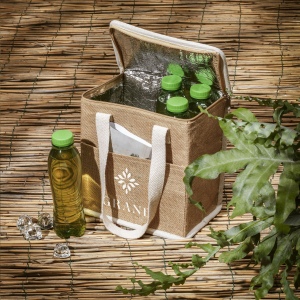 Sac shopping/isotherme solide, fabriqué à partir d'une combinaison de jute robuste et de coton avec couche intérieure isolante 6