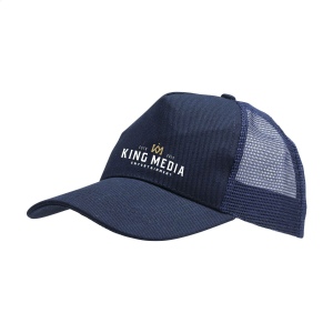 Casquette Trucker à 5 empiècements avec visière incurvée profilée en 60% coton recyclé brossé et 40% polyester recyclé 3