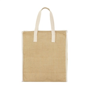Ce sac isotherme est fabriqué à partir d'une combinaison de jute robuste et de coton avec une couche intérieure isolante 5