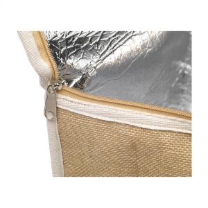 Ce sac isotherme est fabriqué à partir d'une combinaison de jute robuste et de coton avec une couche intérieure isolante 6