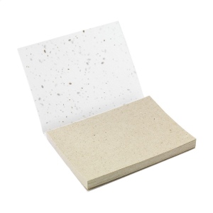 Bloc-notes avec couverture souple en papier graine et 50 notes autocollantes en papier herbe 3