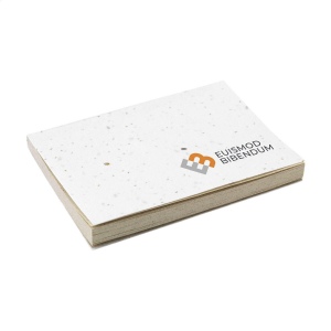 Bloc-notes avec couverture souple en papier graine et 50 notes autocollantes en papier herbe