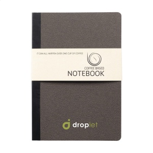 Carnet A5 avec une couverture en marc de café qui sent même le café ! Le marc de café qui reste après l'infusion est utilisé pour créer ce produit