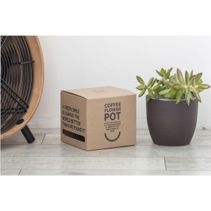 Un pot de fleurs entièrement compostable, fabriqué à partir de marc de café 4