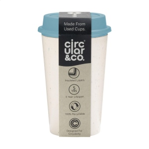 Tasse à café réutilisable à double paroi, en forme de cicuit, avec couvercle, de Circular&amp;Co