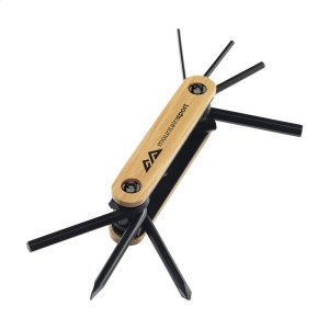 Kit d'outils 7 pièces avec support en acier et bambou 5