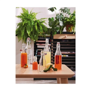 Bouteille à couvercle pivotant multifonctionnelle et réutilisable en verre transparent de qualité 5