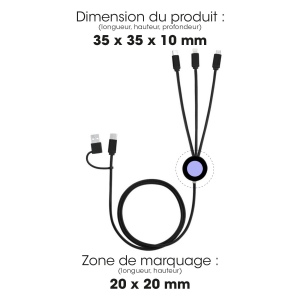 EKO - CABLE 5 EN 1 RECYCLÉ A CHARGE RAPIDE 20W POWER DELIVERY 2