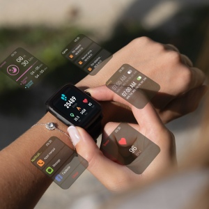 OTCHI - MONTRE CONNECTEE NOIRE AVEC UN ECRAN TACTILE 1,85" 7
