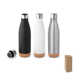 SOLBERG. Thermos 560mL en acier inox avec base en liège
