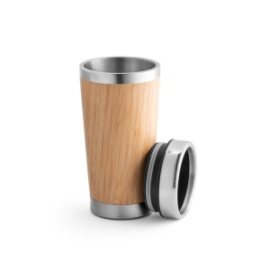 PIETRO. Tasse de voyage 500mL en babou et acier inox 5