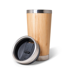 PIETRO. Tasse de voyage 500mL en babou et acier inox 6