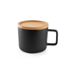 FANGIO. Tasse en céramique 220 mL avec couvercle et base en bambou 8