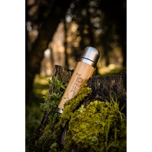 CEYLON. Thermos 450mL en bambou et acier inox 3