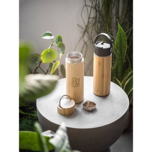 LAVER. Bouteille thermos 440mL en bambou, acier inox et PP 5