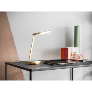 MOREY. Lampe de bureau pliante avec chargeur sans fil ultrarapide de 15 W en bambou 4