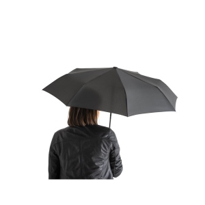 RIVER. Parapluie pliable en polyester recyclé (100% rPET) 190T pongé à ouverture et fermeture automatiques 8