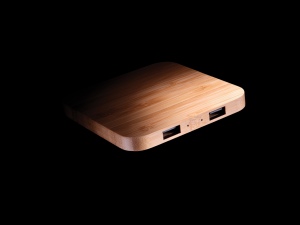 Chargeur sans fil 5W et USB en bambou 8