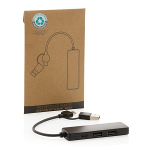 Hub avec double entrée en plastique recyclé RCS 5