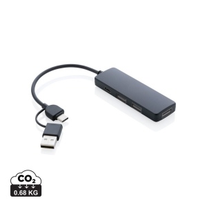 Hub avec double entrée en plastique recyclé RCS 2
