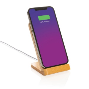 Support téléphone à induction 5W en bambou 4
