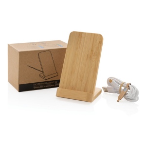 Support téléphone à induction 5W en bambou 5