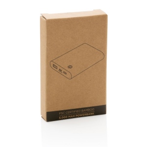 Batterie de secours 5000 mAh en bambou 12
