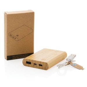 Batterie de secours 5000 mAh en bambou 11