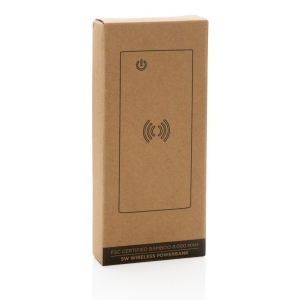 Powerbank 8000 mAh avec induction 5W en bambou 12