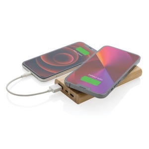 Powerbank 8000 mAh avec induction 5W en bambou 5