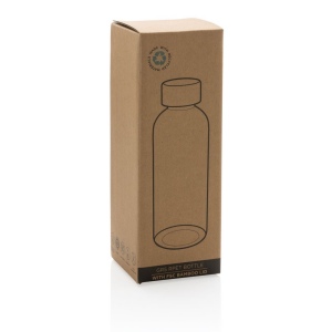 Bouteille 600ml en rPET RCS avec couvercle en bambou 35