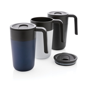 Tasse en acier inoxydable et PP recyclé GRS avec poignée 12