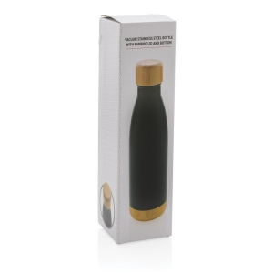 Bouteille isotherme en acier avec finition bambou 14
