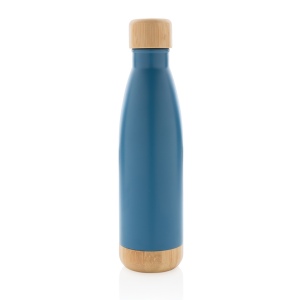 Bouteille isotherme en acier avec finition bambou 16