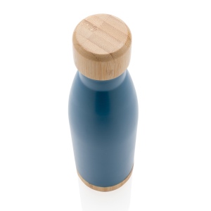 Bouteille isotherme en acier avec finition bambou 17