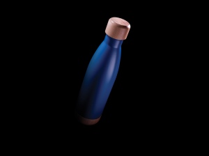 Bouteille isotherme en acier avec finition bambou 22