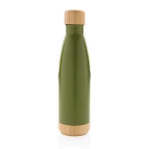 Bouteille isotherme en acier avec finition bambou 26