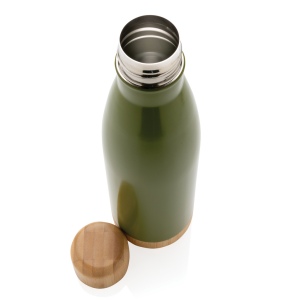 Bouteille isotherme en acier avec finition bambou 28