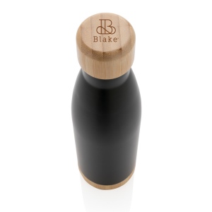 Bouteille isotherme en acier avec finition bambou 9