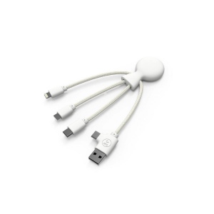 Mr Bio Smart - Câble de charge multi-connecteurs Double entrée Type-C & USB NFC 3