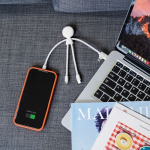 Mr Bio Smart - Câble de charge multi-connecteurs Double entrée Type-C & USB NFC 5