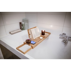 Profitez d'un bain relaxant avec cette planche de bain réglable de haute qualité en bois de bambou 5