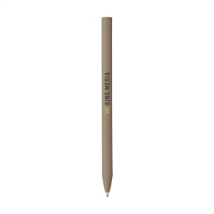 Le corps et le capuchon de ce stylo à bille à encre bleue sont fabriqués à partir de papier recyclé et étroitement roulé 4