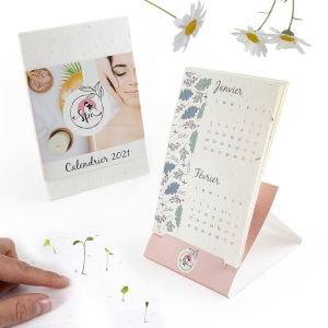 CALENDRIER EN PAPIER DE GRAINES AVEC CHEVALET Recto