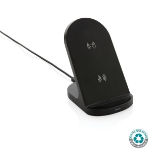 Chargeur sans fil double bobine 15W en plastique recyclé RCS